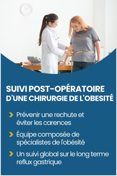 Suivi post-opératoire d'une patiente après une chirurgie de l'obésité